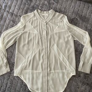 IRO Bolly Button up light grey Geometric Design Blouse